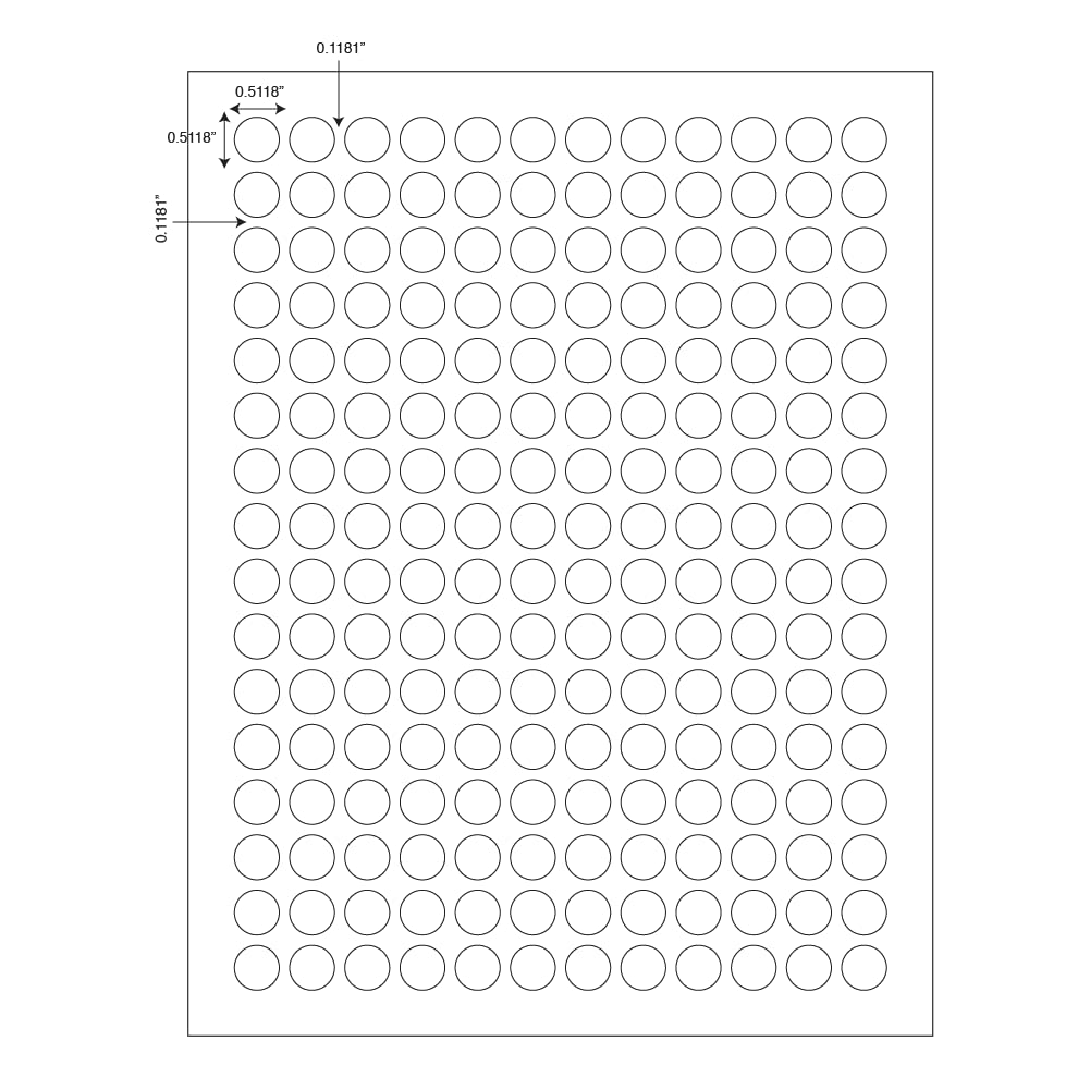 Globe Scientific LCS-D13W Cryogenic Dots Label Sheet for 1.5-2mL Tube, 13mm Diameter, White, Pack of 3840