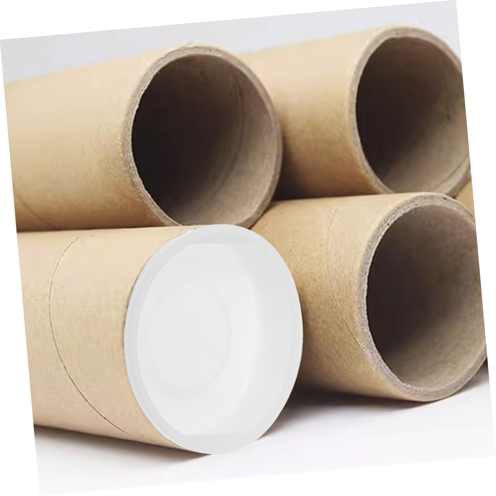 Tappi Terminali per Tubi di Carta Kraft 60 mm 20 Pezzi Plastica Bianca Cappucci Protettivi per Spedizione