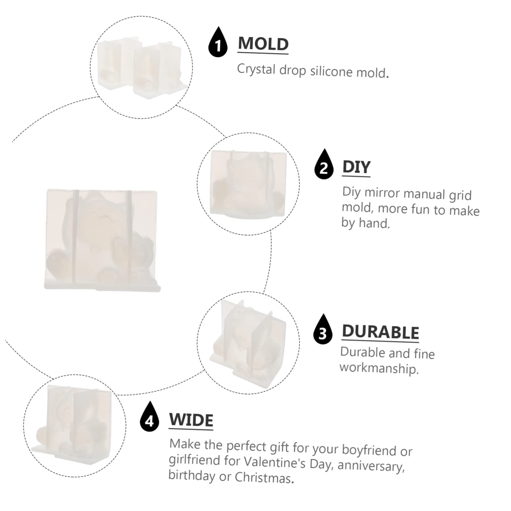SEWACC 6piezas Moldes De Transparentes para De De Gato para Decoración De Tartas y Chocolates y Fáciles De Limpiar