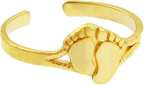 Toe Ring Gold Foot Print