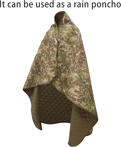 Vista 41 de LOOGU Manta de camuflaje con aislamiento impermeable para acampar al aire libre, senderismo, caza, supervivencia, mochilero, picnic Alpha Green