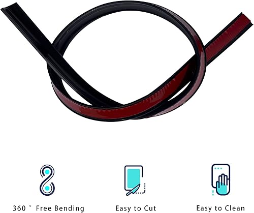 Miniatura 13 de Umbral de ducha autoadhesivo de 67 pulgadas, barrera de agua de silicona impermeable para puerta de ducha, protector de agua, tira de sellado