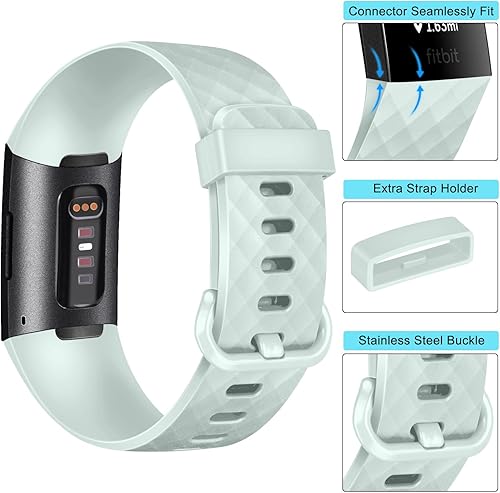 Miniatura 4 de Tobfit Paquete de 6 correas deportivas compatibles con Fitbit Charge 4  Fitbit Charge 3 bandas para mujeres y hombres, correas de silicona suave