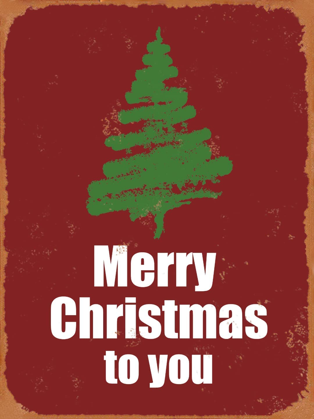 rayprint Merry Christmas to You Metal Tin Signs Christmas Tree Vintage Posters Home Decor for Farm Bedroom Bar Coffe Garage Garden Funny Iron Painting 12x16Inches