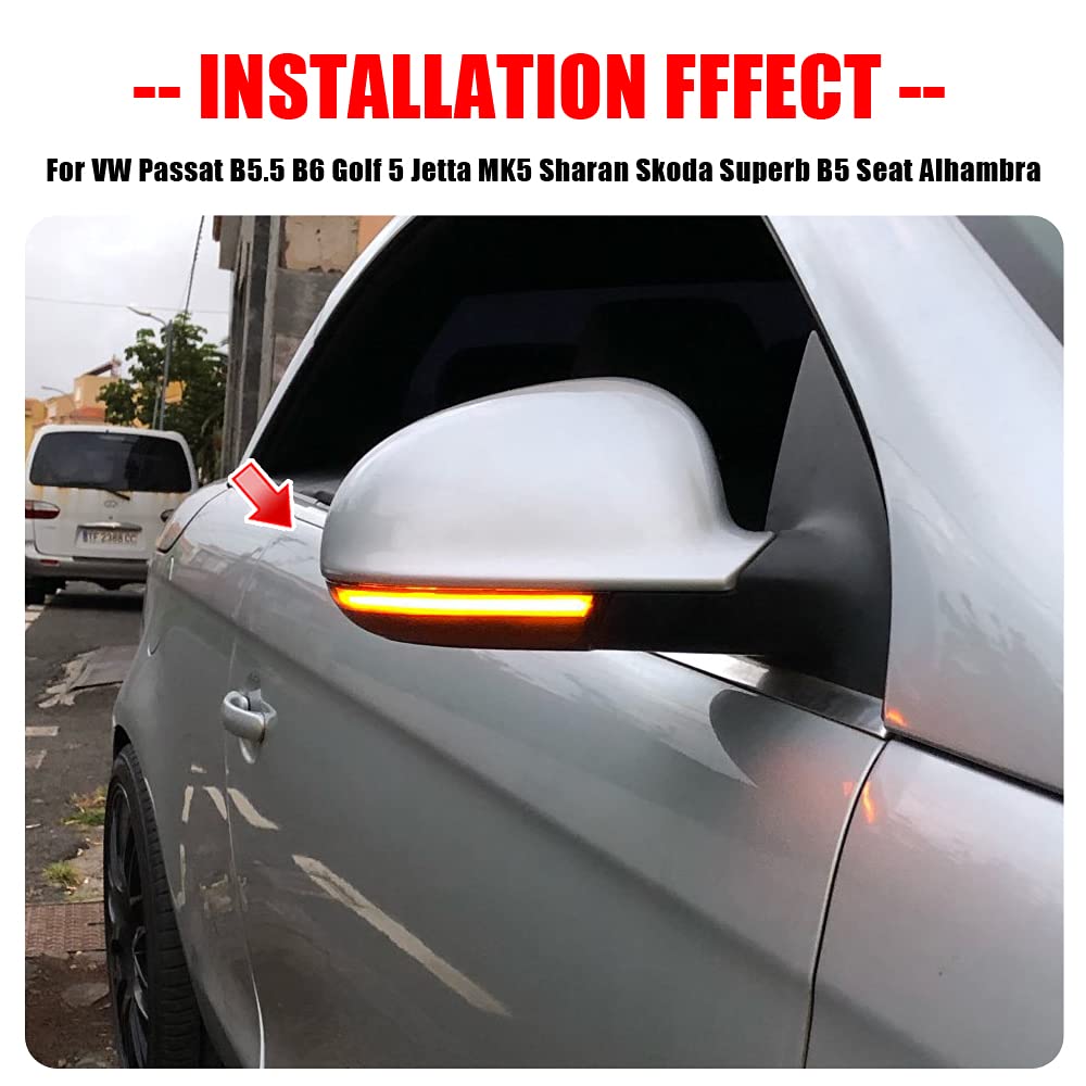 sekwencyjny kierunkowskaz LED dynamiczne światło kompatybilne z VW Golf 5 GTI V MK5 Je-tta Pas-sat B5.5 B6 R36 R32 Eos Sha-ran Su-perB