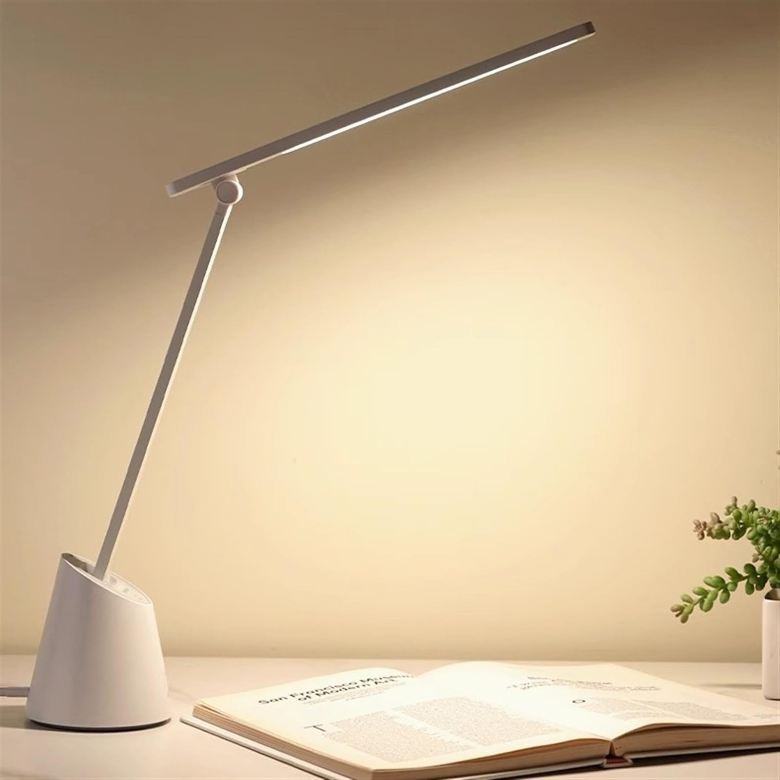 Lampa stołowa Lampa biurkowa LED z portem ładowania USB, ściemniana lampka na biurko ze sterowaniem dotykowym, lampa stołowa z ochroną oczu 4000 K i płynnym przyciemnianiem do domowego biura Lampa do