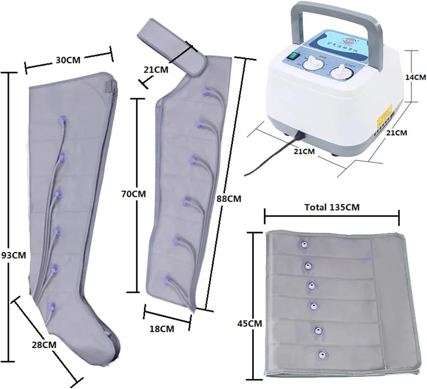 Instrumento de relajación Corporal Completa para Cintura, Brazos y piernas, Botas de compresión, masajeador de Drenaje linfático, masajeador de pies y piernas, presoterapia y drena