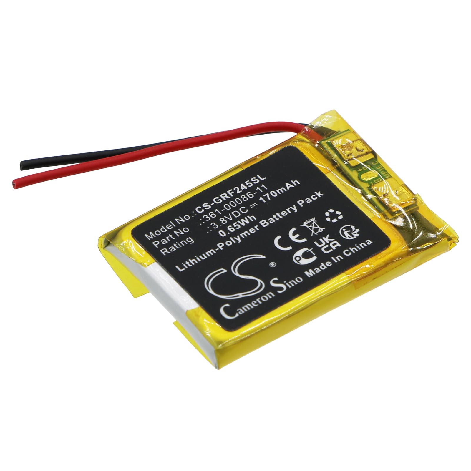 FYIOGXG Cameron Sino Battery for Garmin Forerunner 245, Forerunner 245 Music PN:Garmin 361-00086-11 170mAh / 0.65Wh