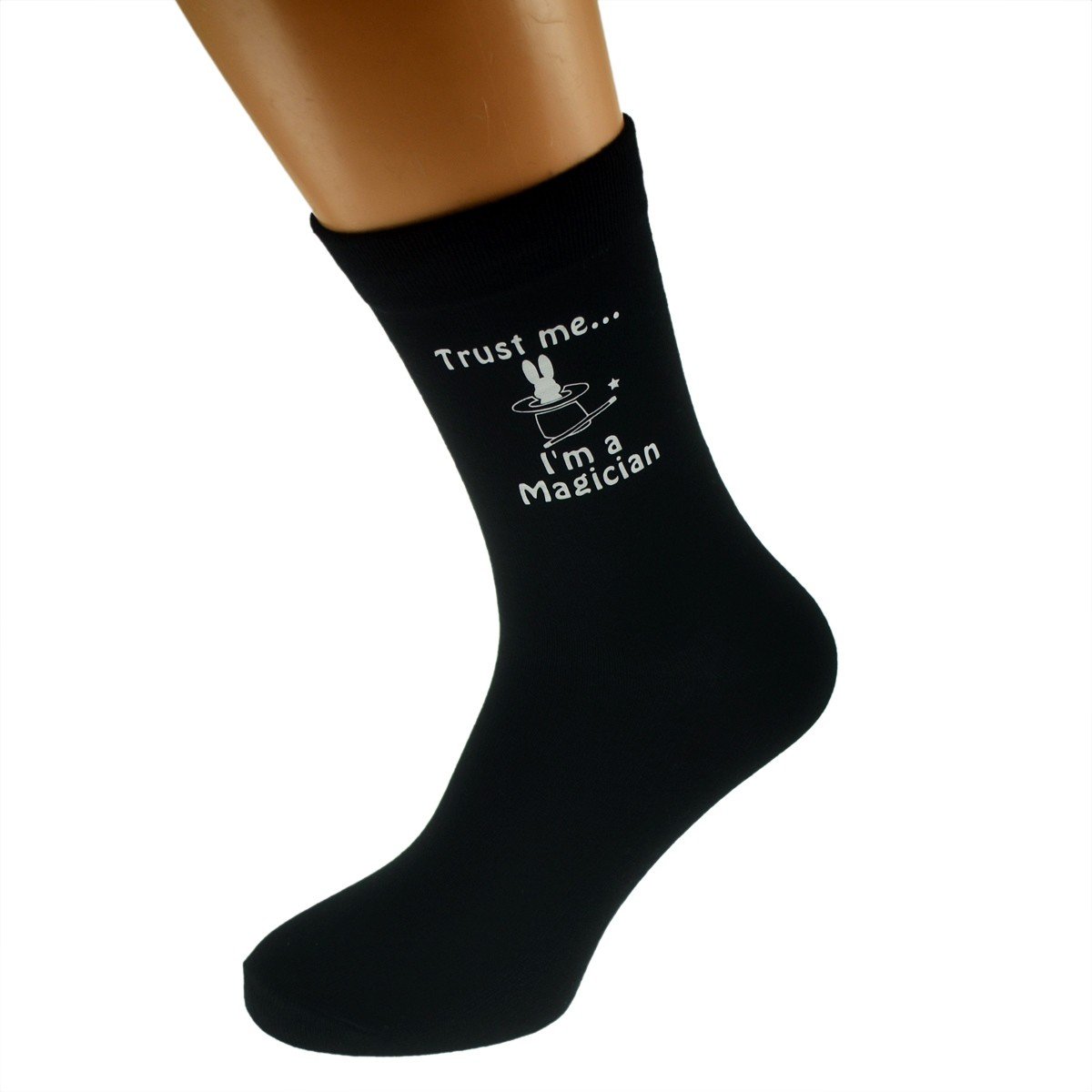 GTR-Prestige GiftwareTrust me I'm a Magician Image Black Novelty Socks UK Mens Size 5-12