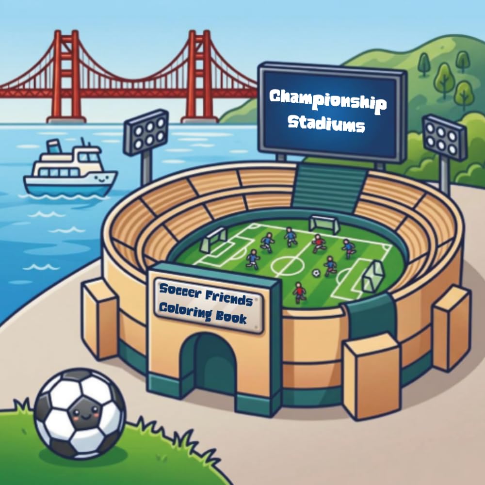 Championship Stadiums: Soccer Friends Coloring Book