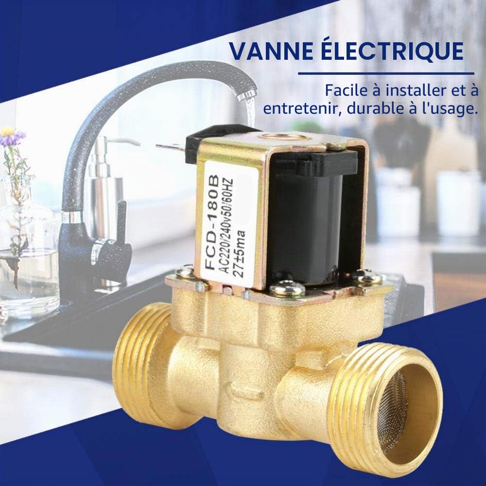 Electrovanne Électrique Vanne Électromagnétique G3 4 2 Voies N C AC 220 240V Normalement Fermé Entrée Eau Systèmes Hydrauliques