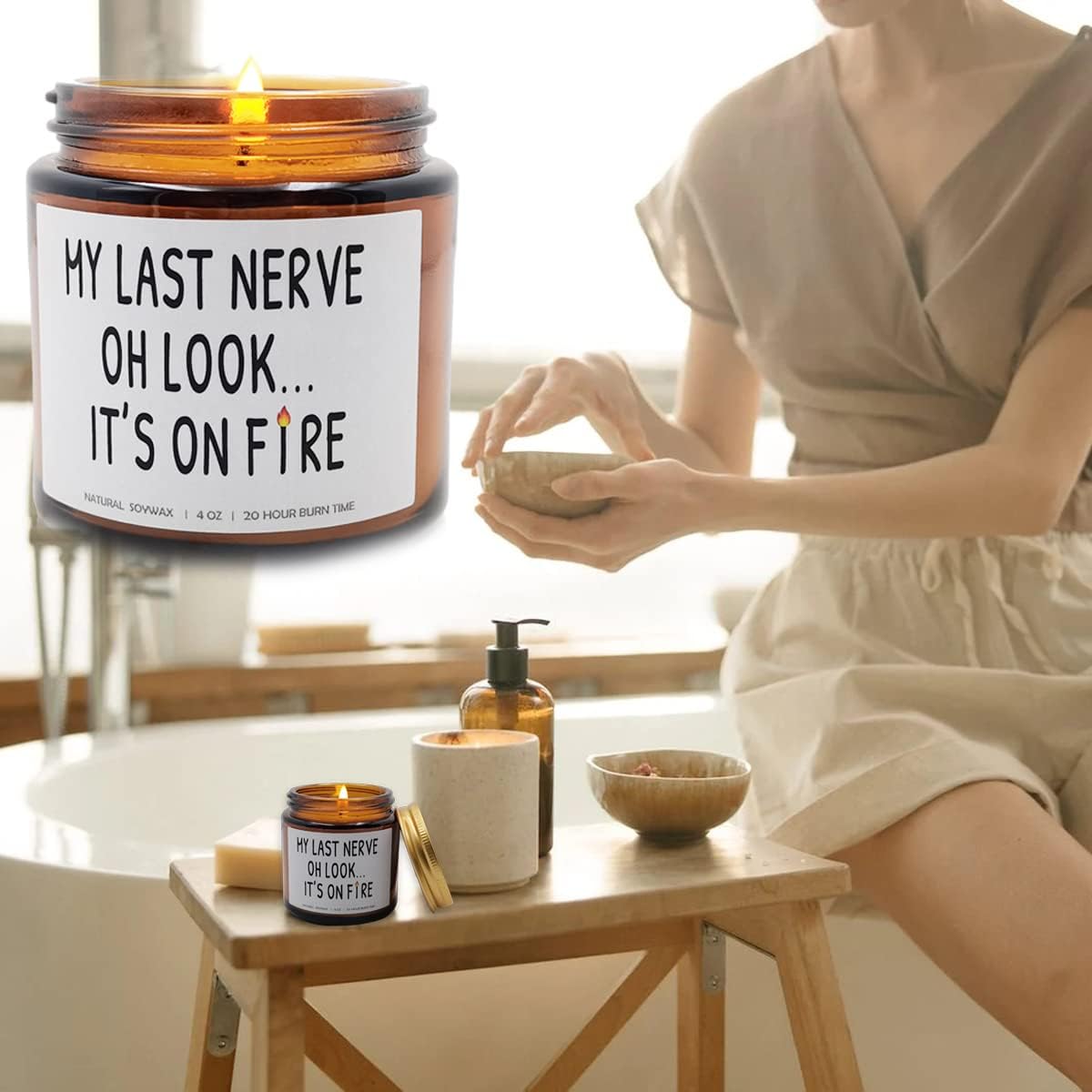 My Last Nerve Lavender Scented Candles,Funny Friendship Gifts for Best Friend Women, Mother's Day Birthday Christmas for Mom Dad Sister Coworker(My Last Nerve) - Image 6