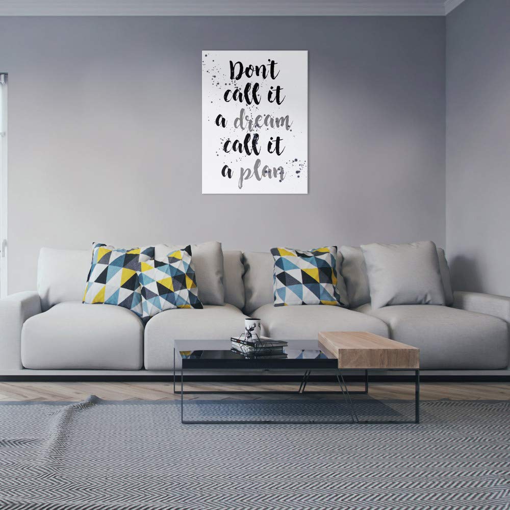 Declea Imagen de decoración moderna con frase - Decoración de pared en blanco y negro - Pintura pintada a mano sobre lienzo
