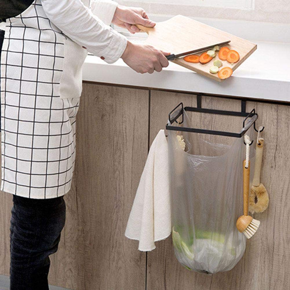 Iron Garbage Rack (Black)