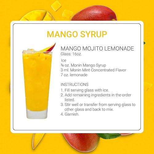 Miniatura 6 de Monin - Jarabe de mango, tropical y dulce, ideal para cócteles, refrescos y limonadas, sin gluten, sin OMG (1 litro)