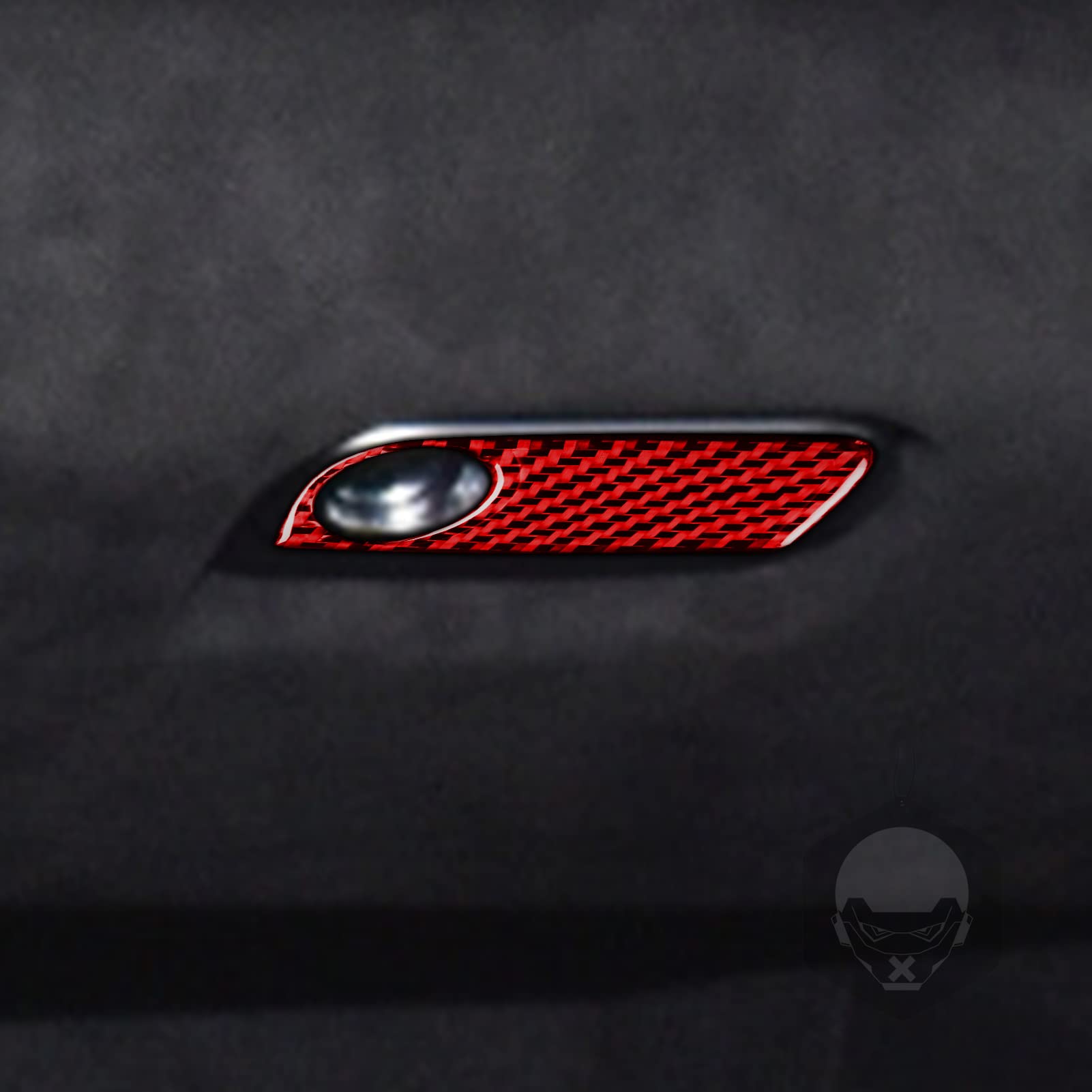 PJFUS Car Co-Pilot Glove Storage Box Panel Keyhole Cover Trim Sticker Compatible with Porsche 718/982 2016 2017 2018 2019 2020 2021 2022 Real Soft Carbon Fiber Auto Interior Accessories red 1pc