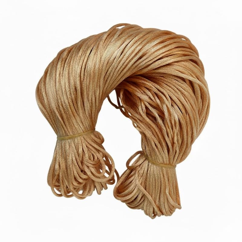Craft Affair | Malai Rope (60Metar) Satin Rope | for Craft, Embroidery and Jewellery Making: Dark Peach-image-44