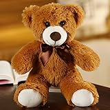 Peluche d'ours Adorable Animal empaillé Oreiller poupée d'ours Cadeau d'enfant garçon Fille Anniversaire Noël Saint Valentin (35CM,dark brown)