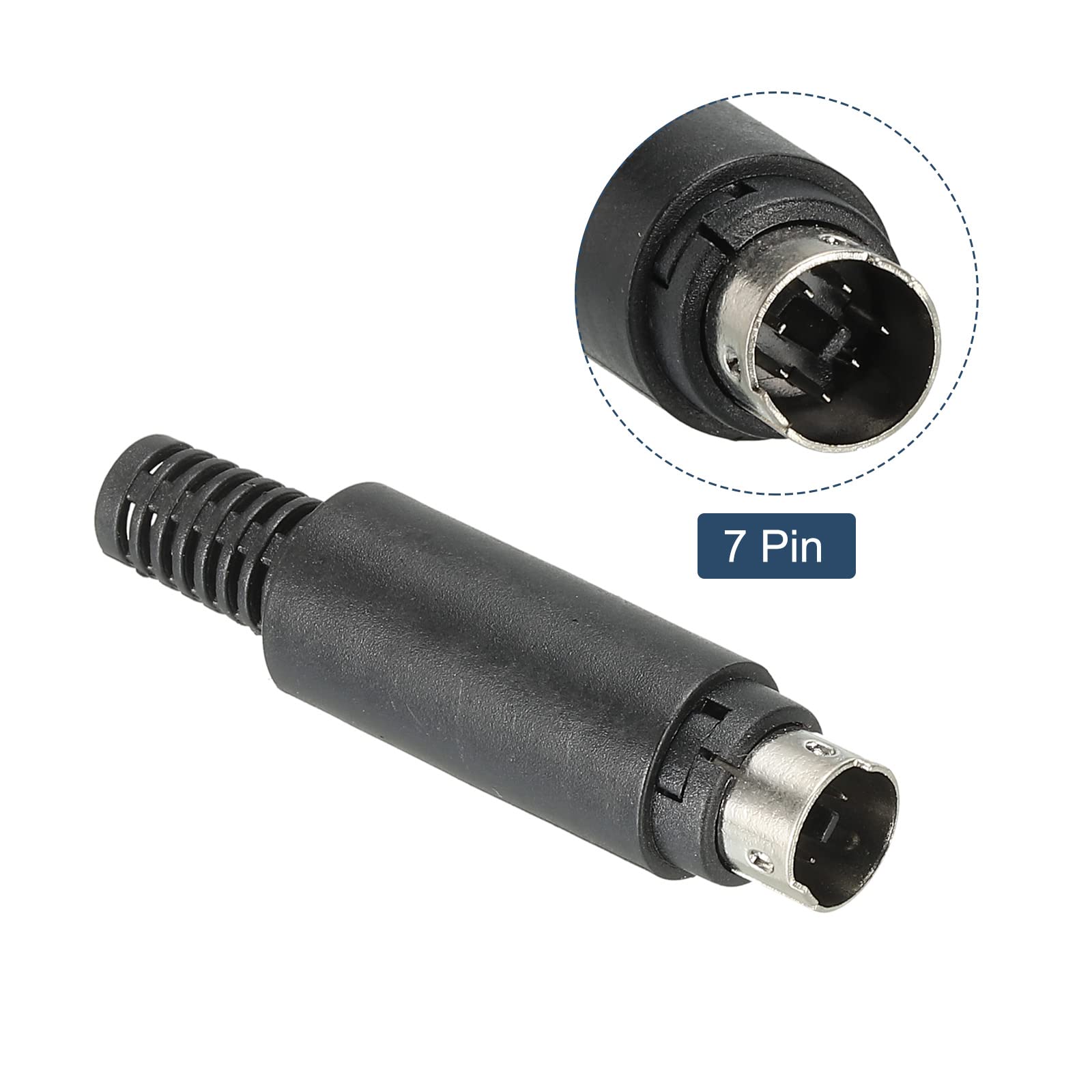 PATIKIL S-Video DIN Mini Male Socket 7 Pin Signal Transmission for TV DVD Player Pack of 2, Black, 54x13mm - Image 4