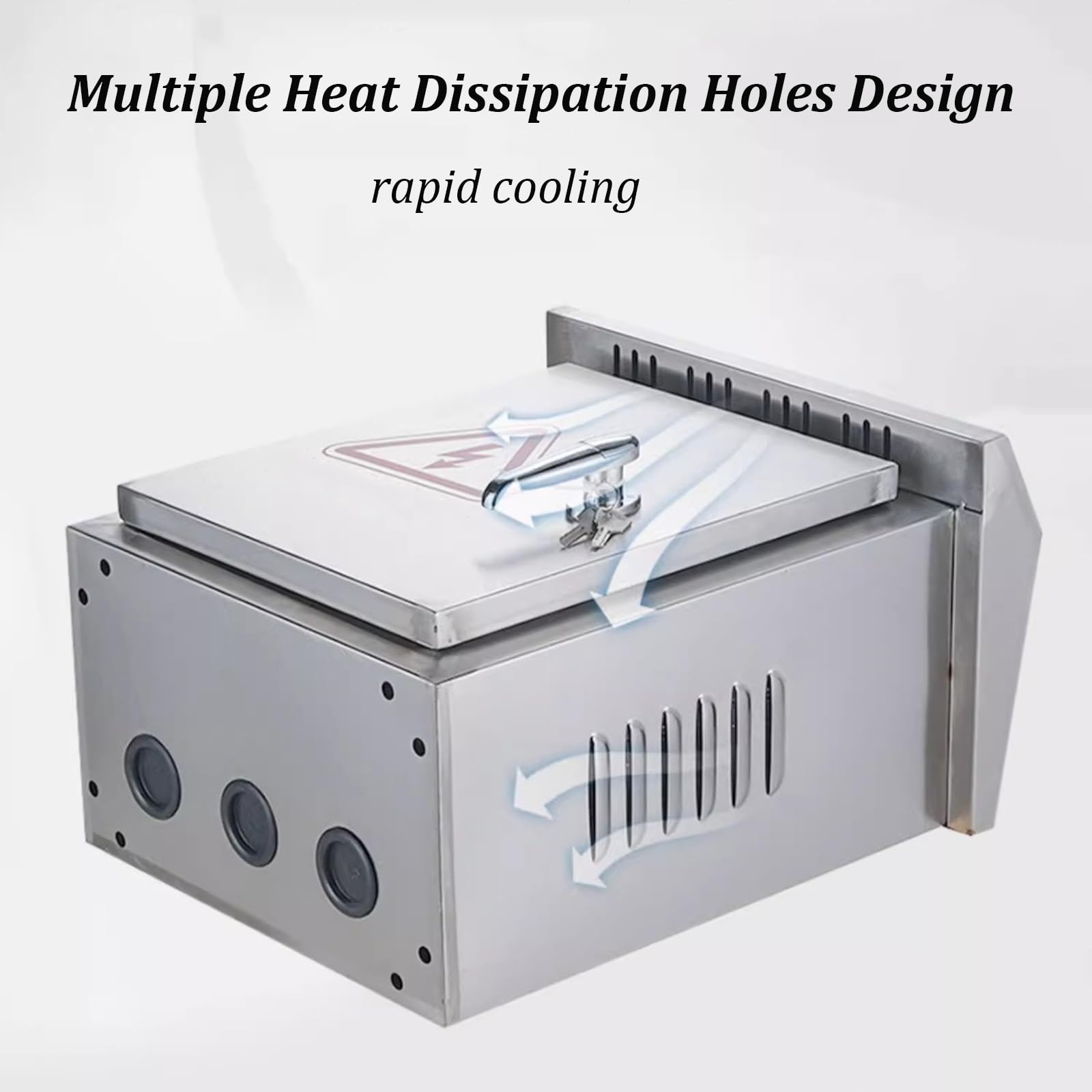 XBTGS Caja eléctrica de acero inoxidable impermeable, armario de pared a prueba de polvo con cerradura reforzada y placa extraíble, 50 x 39,9 x 20 cm para seguridad, color: 50 x 39,9 x 20 cm