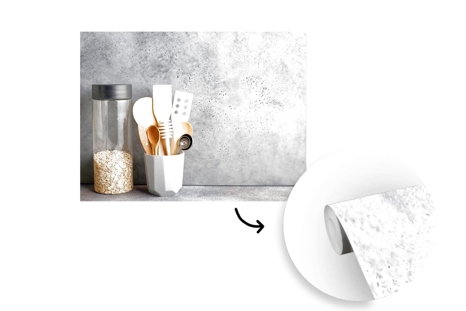 MuchoWow Papier peint Muesli - Spatule - Ustensiles de cuisine Papier peint photo 325x260 cm Papier peint imprimé