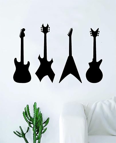 Guitars V2 - Adhesivo decorativo para pared, decoración de dormitorio, sala de estar, decoración para adolescentes, cita inspiradora, niño, niña,