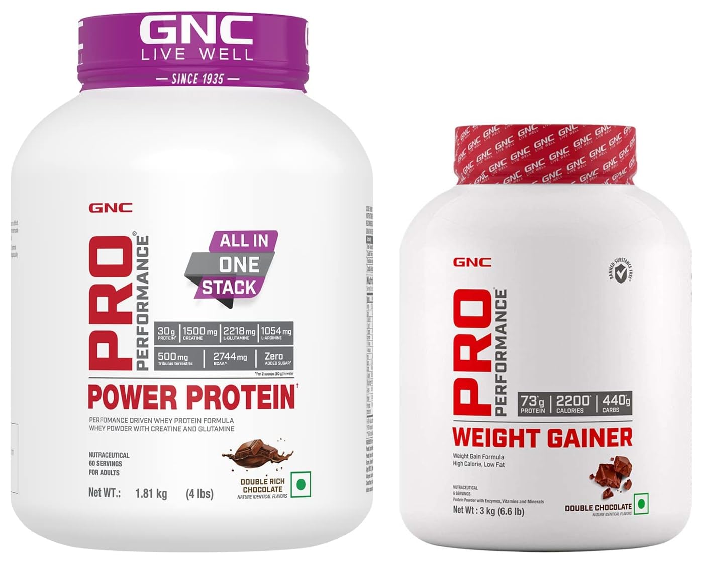 Pro Performance Power Whey Protein| Double Rich Chocolate | 4 Lbs & Weight Gainer (Double Chocolate, 3 Kilogram)| 73G Protein | 440G Carbs | 2200 Cal COMBO