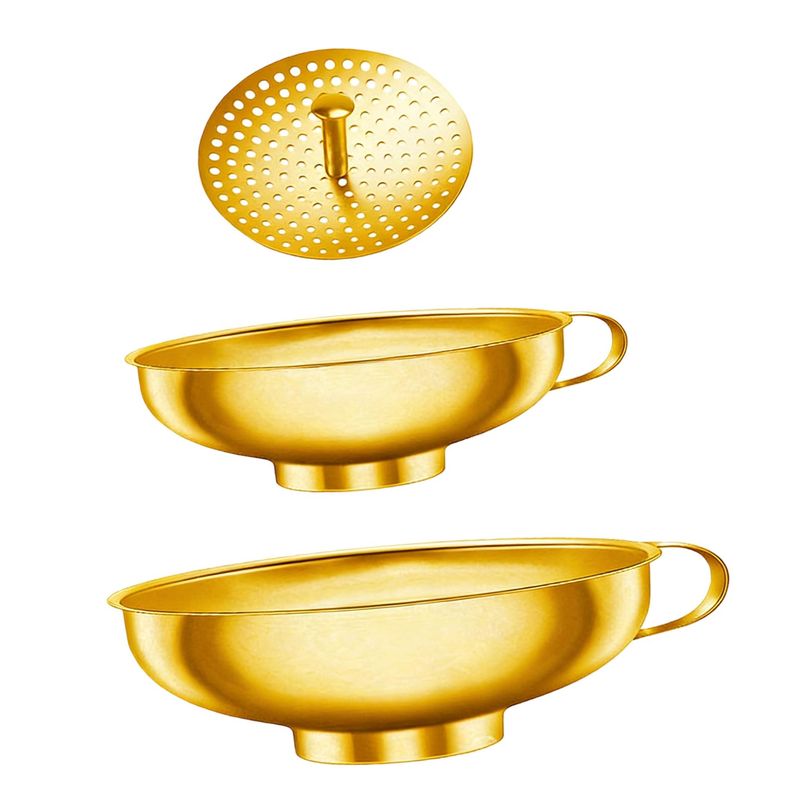 Tsophreniq 2 / 3Pcs Nonrust Steel Wide Mouth Funnel Set for Kitchen Liquids and Powders Multipurpose Wide Brims Nonrust Steel Funnel