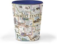 Vista 41 de Xplorer Maps Oregon State Map - Vaso de chupito de cerámica, sin BPA, para oficina, hogar, regalo, fiesta, duradero y con capacidad para 1.5 onzas