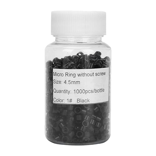 Anillo de extensión de cabello, 1000 piezas de aluminio con microenlaces, anillos de perlas de tornillo pequeños microenlaces kit de extensiones de