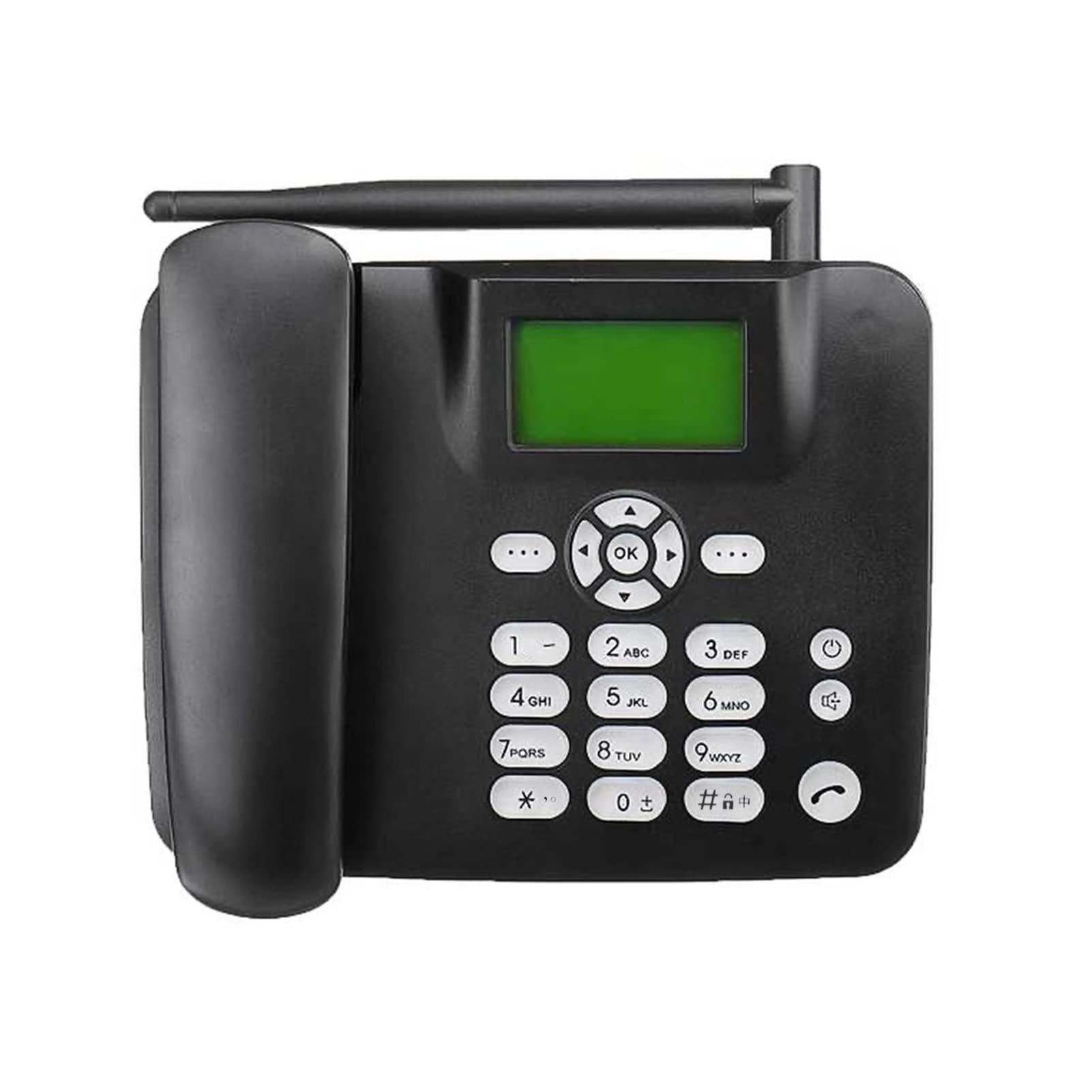 Telefono fisso senza fili 4G Supporto telefonico da tavolo GSM 850/900/1800/1900MHZ Scheda SIM Telefono cordless con antenna Radio Sveglia Funzione SMS per casa Casa Call Center Ufficio