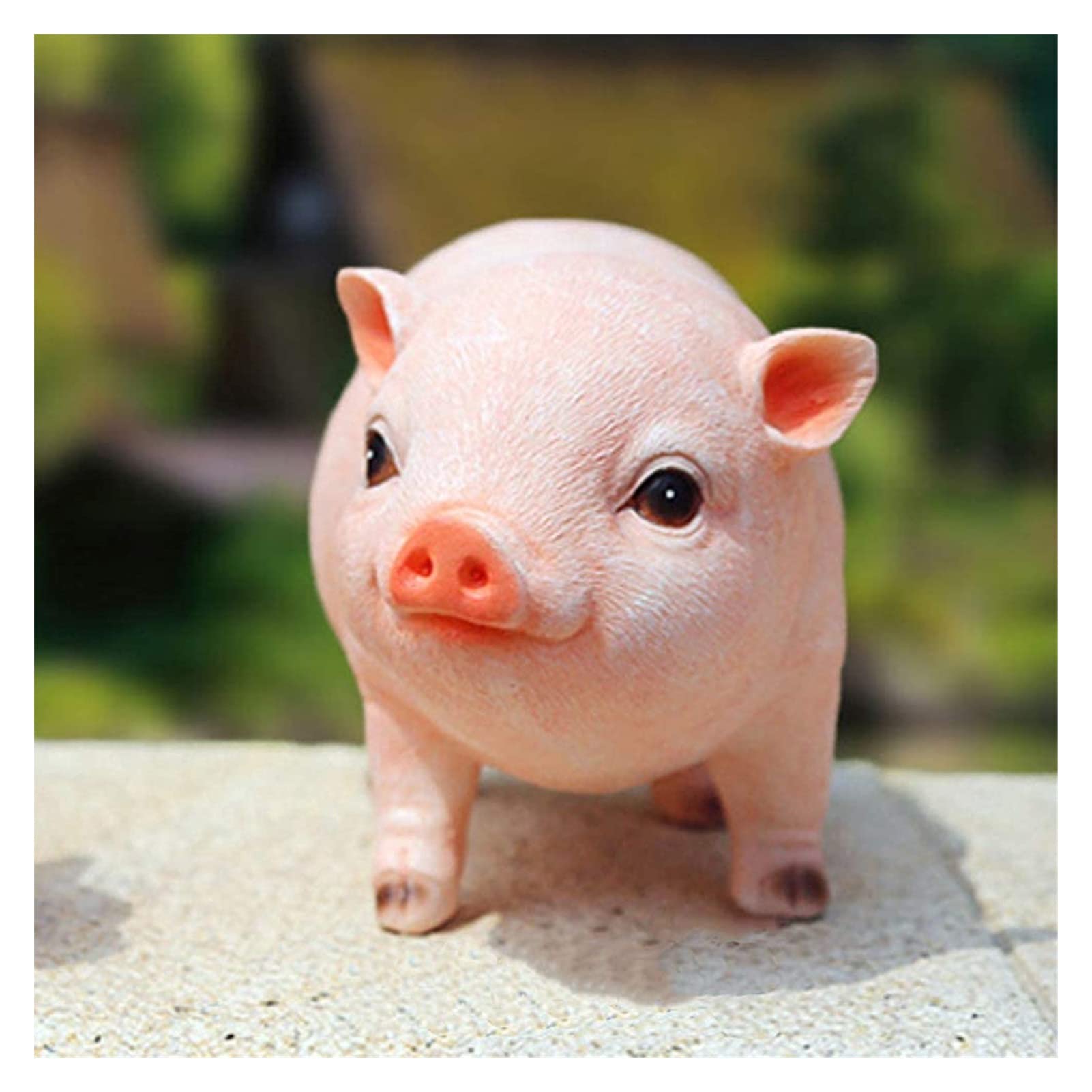 PAGOIAAR Garden Statue Animal Sculpture Outdoor Decor Gift Garden Decor Figurines, Courtyard Crafts Ornaments Sculptures, Cute Resin Pig Statues, Outdoor Animal Figure Statue(Pink,26x10x14cm)