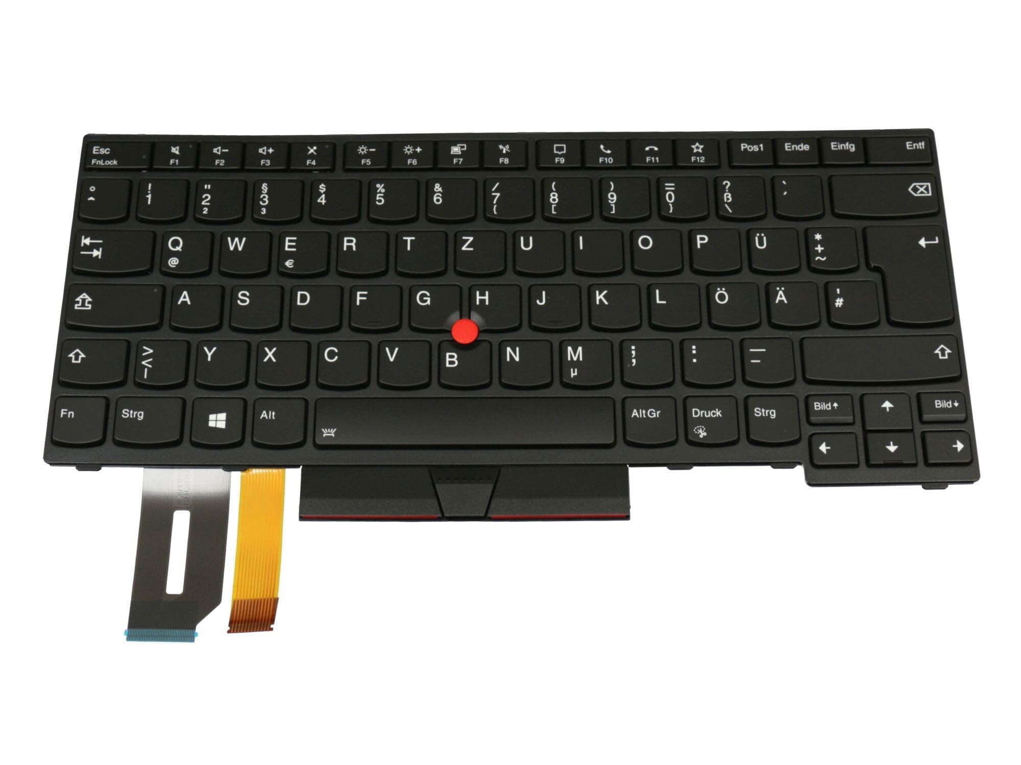Lenovo 5N20V44059 - Tastiera originale DE (tedesco) nero/nero con retrolight e mouse stick per ThinkPad T14 (20S3/20S2), Gen 1 (20S0/20S1)