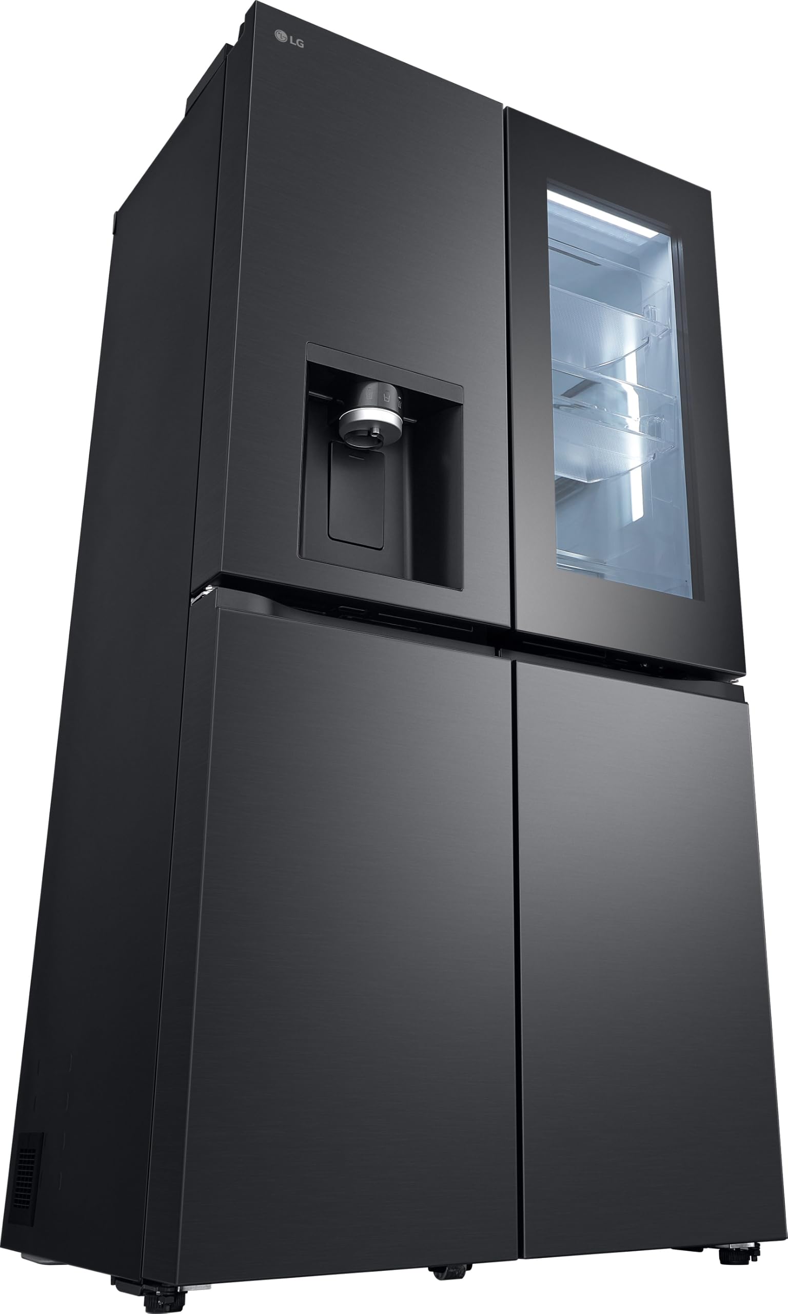 LG GMG960EVEE Multi-Door Kühlschrank mit Gefrierfach (638 L, Energieklasse E) mit InstaView und Craft Ice, Eis- und Wasserspender, Total No Frost, Silber
