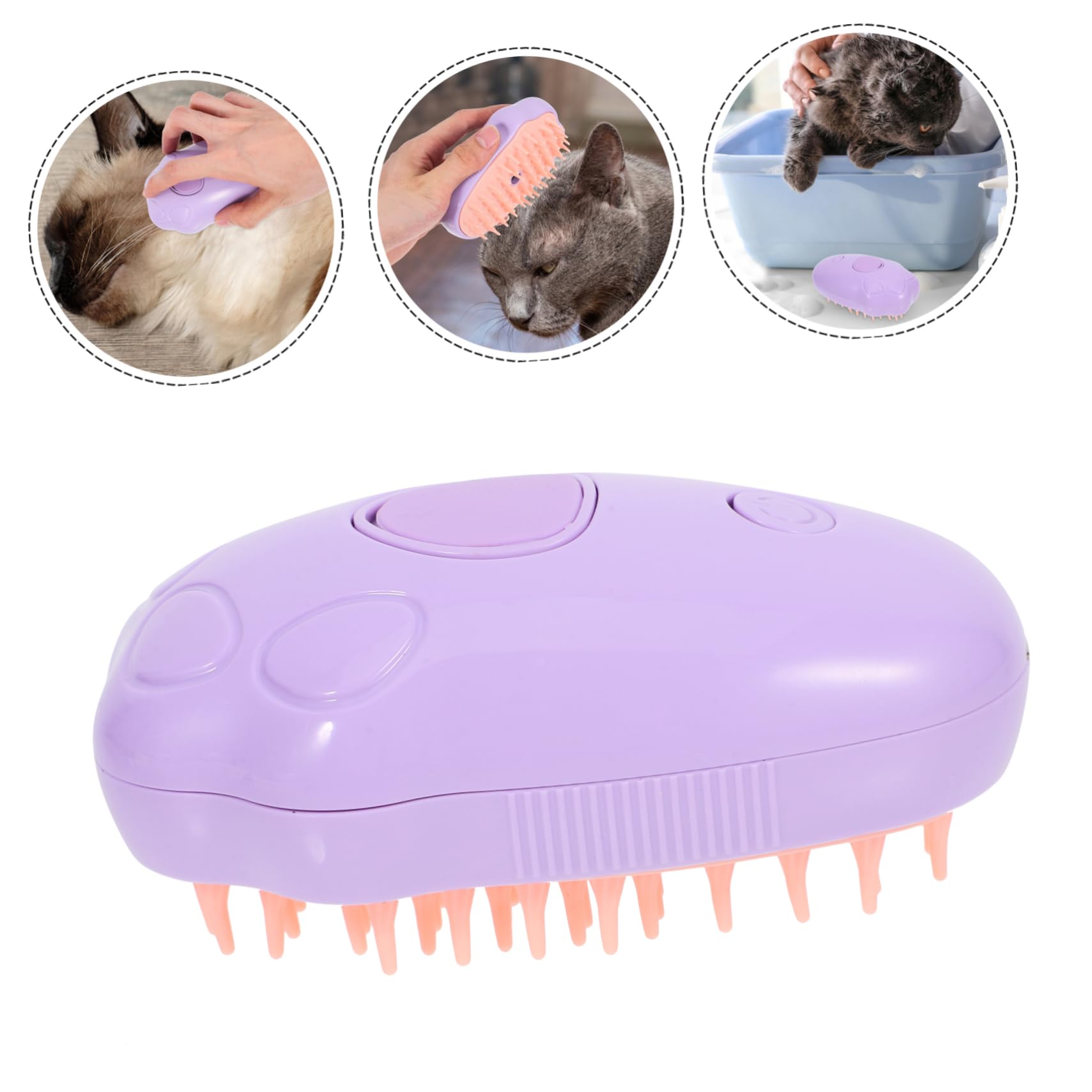 Supvox 4stücke Elektrische Katzen-dampfbürste Selbstreinigend Für Katzen Und Hundepflege Massagestift Für Haustiere Ergonomisches Design Entspannende Badebürste