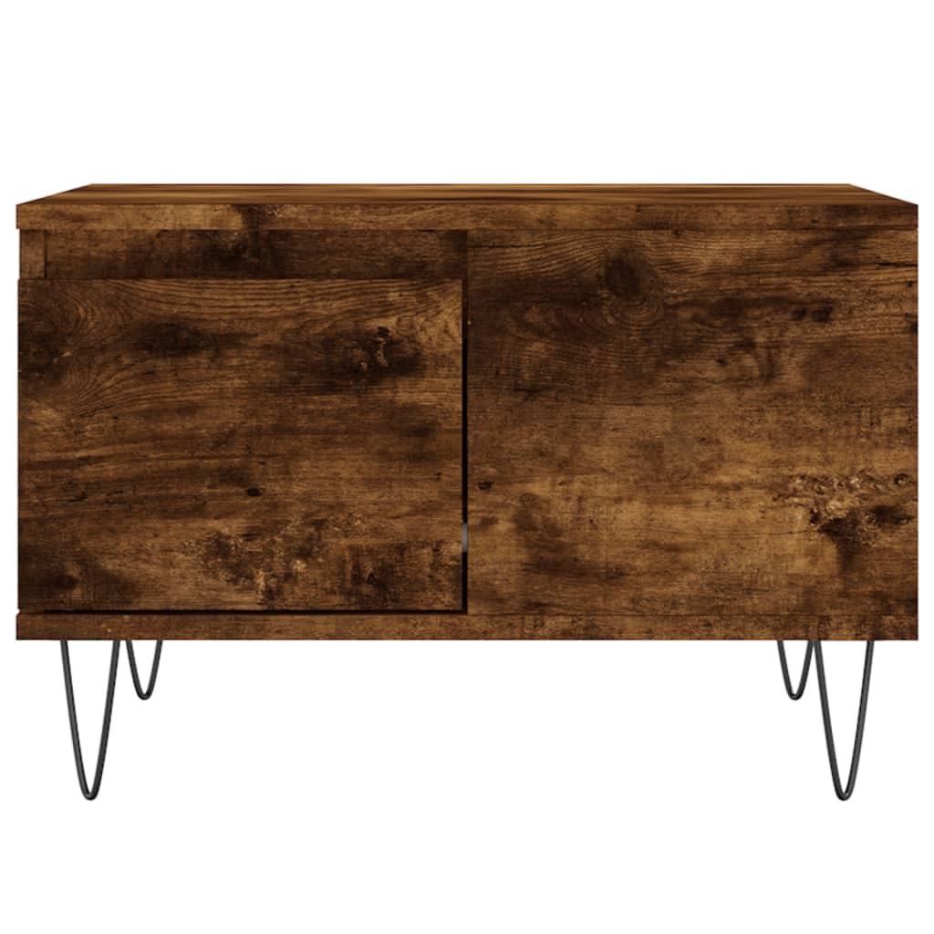 Homgoday Tavolino da caffè in rovere fumé, 55 x 55 x 36,5 cm, in legno ingegnerizzato, tavolino da tè per soggiorno, sala d'accoglienza degli ospiti, camera da letto e ufficio, tipo 1