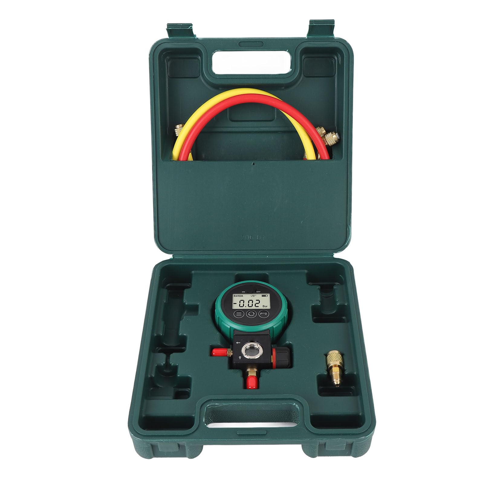 Manómetro Digital HVAC de Alta Precisión con Adaptador y Mangueras para Profesionales de HVAC ABS y Aleación de Aluminio