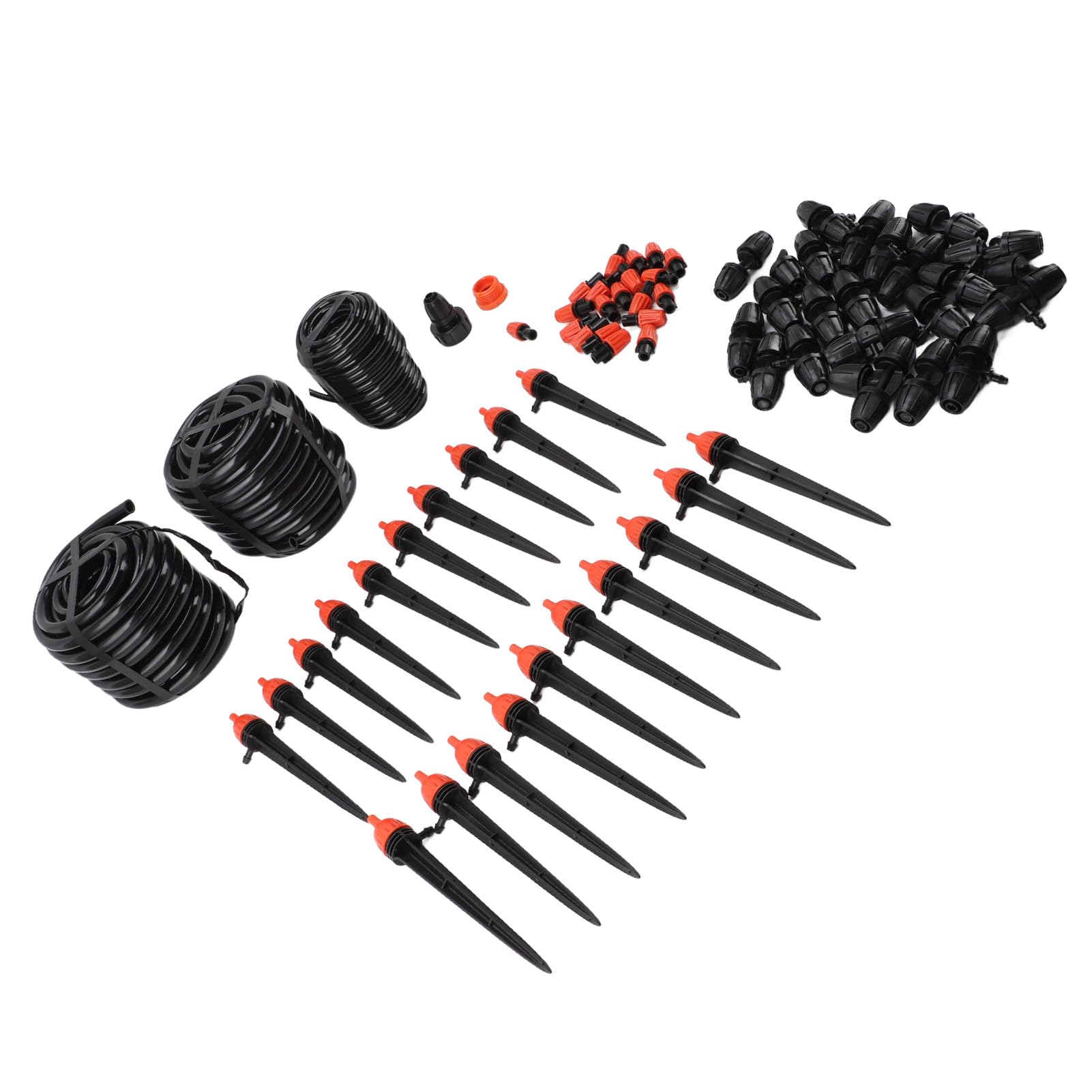 Tnfeeon Kit di Irrigazione a Goccia, Ugelli Regolabili, Soluzione di Irrigazione Efficiente per Prato e Giardino con 40 Gocciolatori