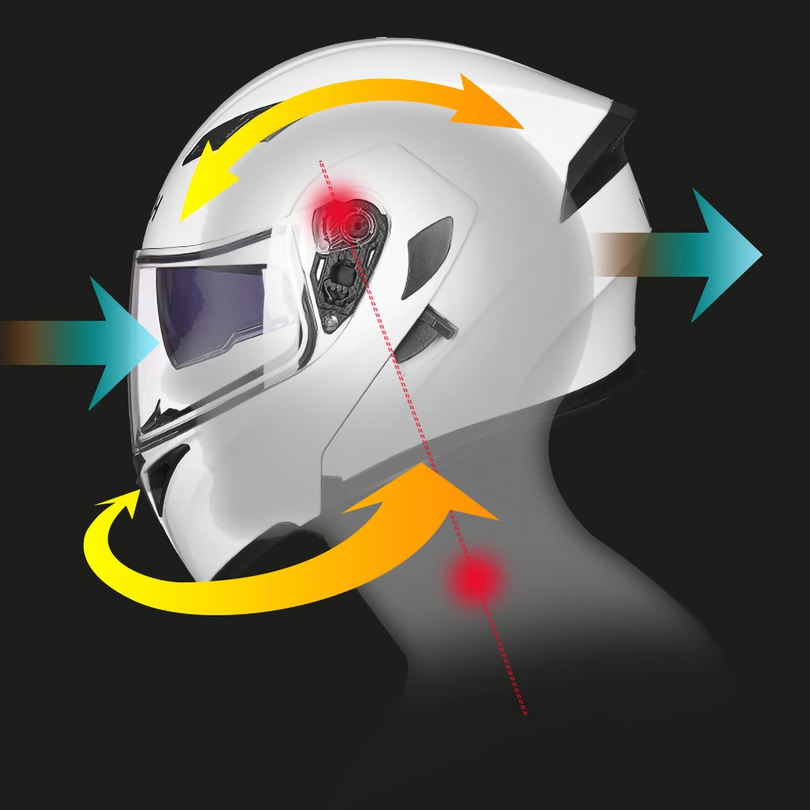 Casco Integral De Motocicleta Casco Modular De Motocicleta Casco De Viajero Para Adultos Con Lente Doble Lente Antivaho Transpirable 4 Estaciones Hombres/Mujeres Aprobado Por ECE D,XL