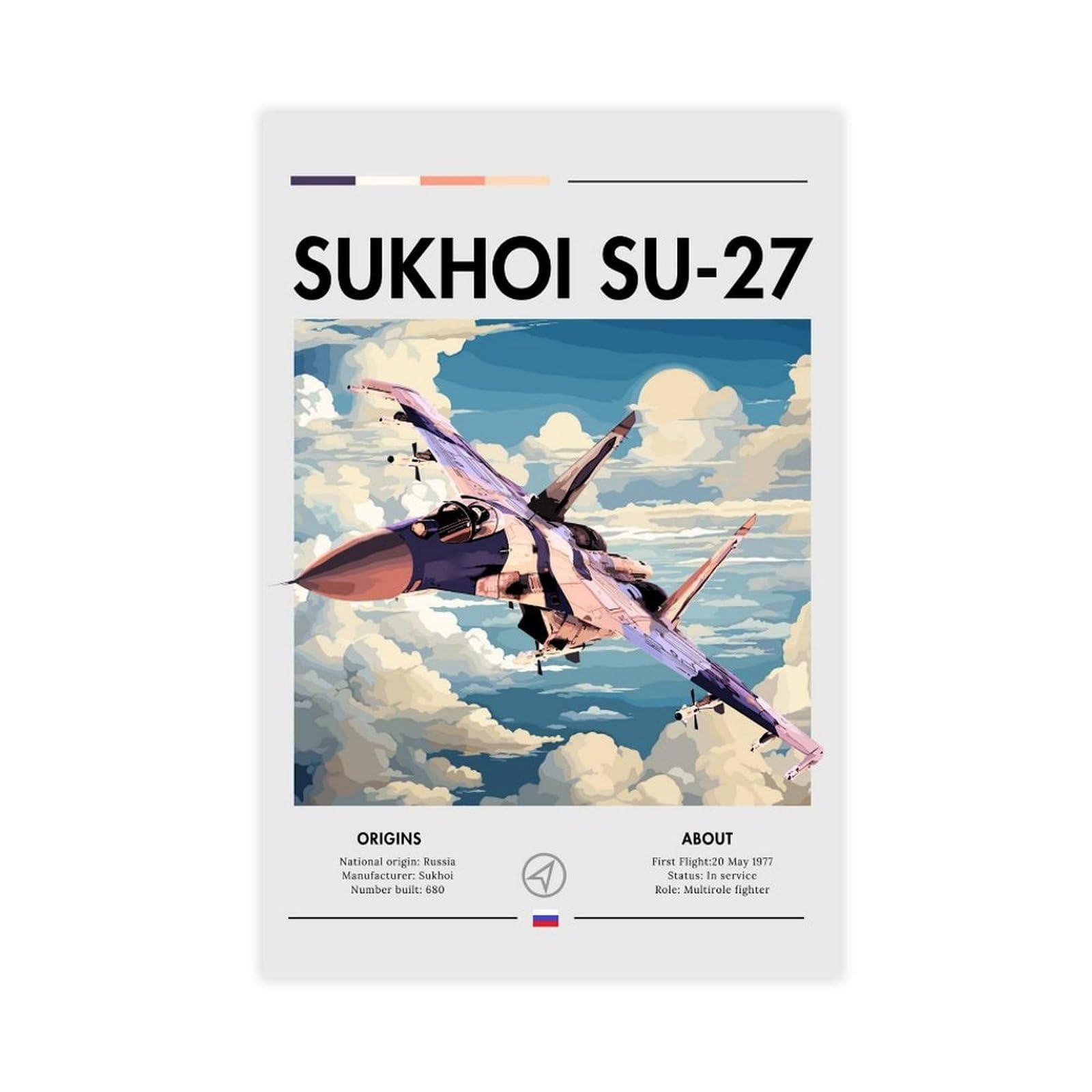 Su-27 impression sur toile idée cadeau originale pour pilote - 8