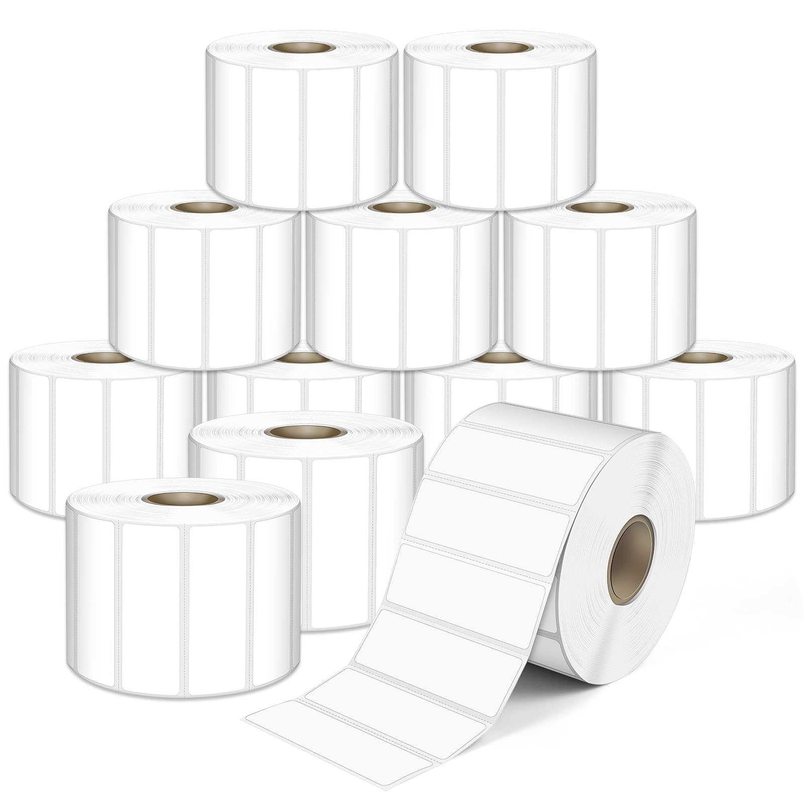 L LIKED Etiquetas térmicas directas de 2.25 x 0.75 pulgadas, etiqueta de código de barras de dirección perforada y compatibles con impresoras Rollo, Zebra y otras impresoras de escritorio (12 rollos