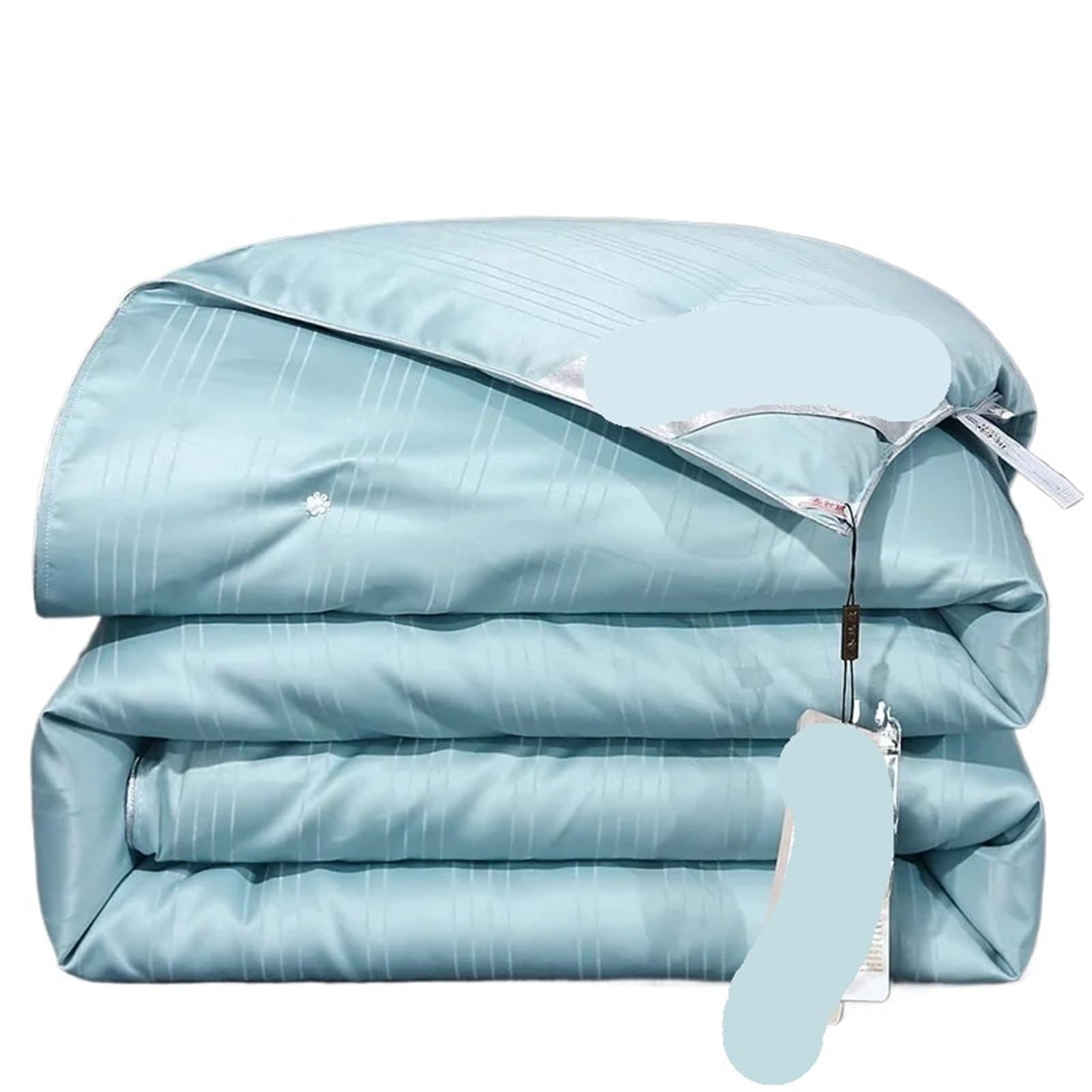 Summer Quilt Natural Mulberry Silk Duvet Luxury Queen King Size Comforter Summer Winter Quilt Single Couple Bedding Filler Bedding(Green,180x220cm(2kg))