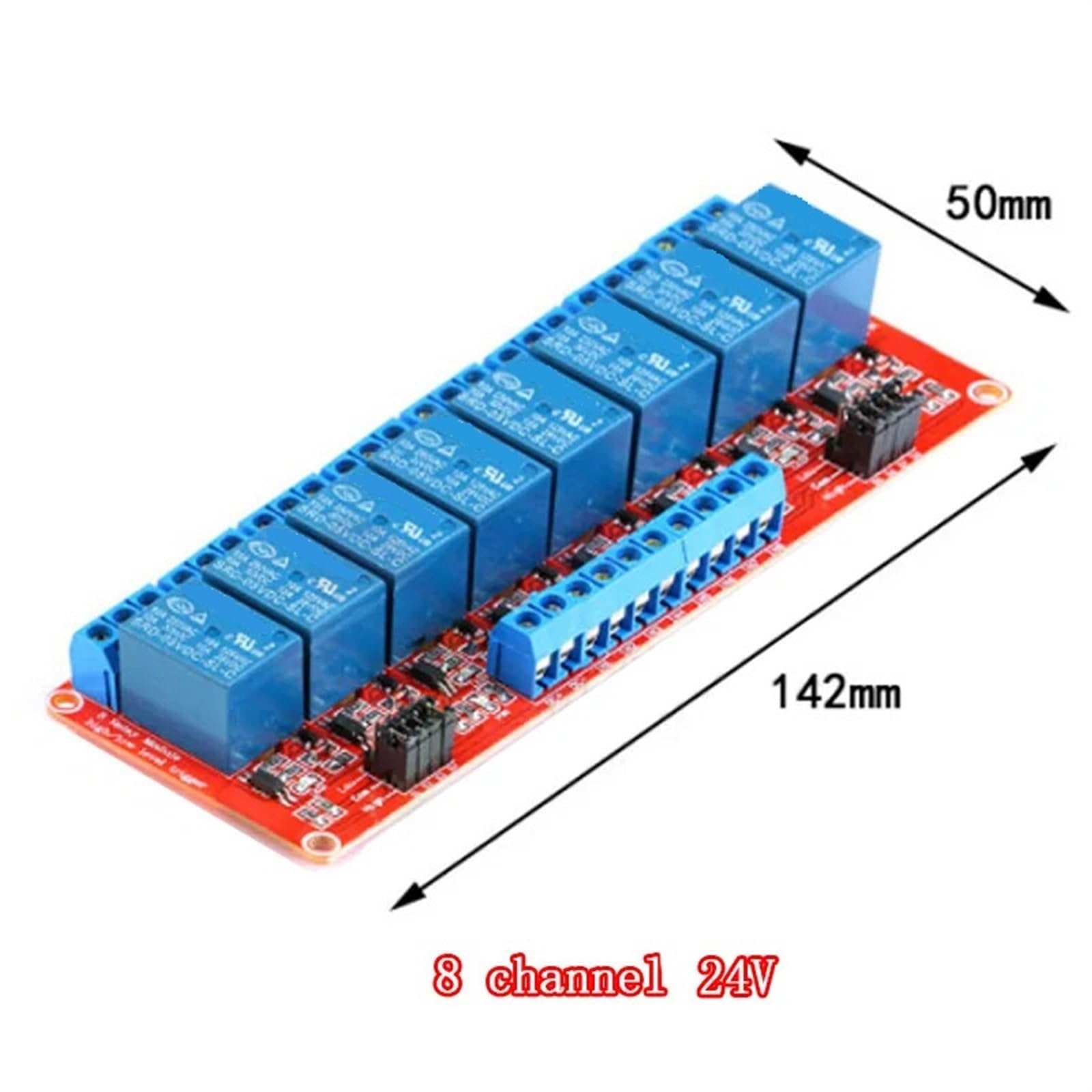 High- und Low-Level-Trigger for DC 5 V 12 V 24 V 1 2 4 6 8 Kanal Relaismodul Platinenschild mit Optokoppler(5V,8 Channel)