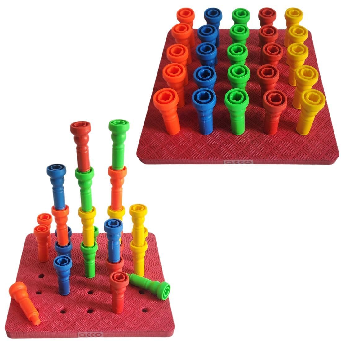 Medical Bazzar Five Peg Board Set Occupational Therapy Fine Motor Toy for Toddlers and Preschoolers with 25 Pegs (EVA Board) for Sensory Motor for Kids | for Color Recognition Sorting & Counting Free (B0CQ28HHQ5) Amazon Price History, Amazon Price Tracker