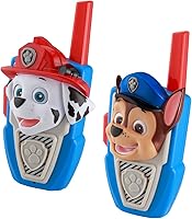 Vista 3 de eKids Walkie Talkies de juguete de la Patrulla Canina para niños, sin estática y con rango extendido para interiores y exteriores, juguetes
