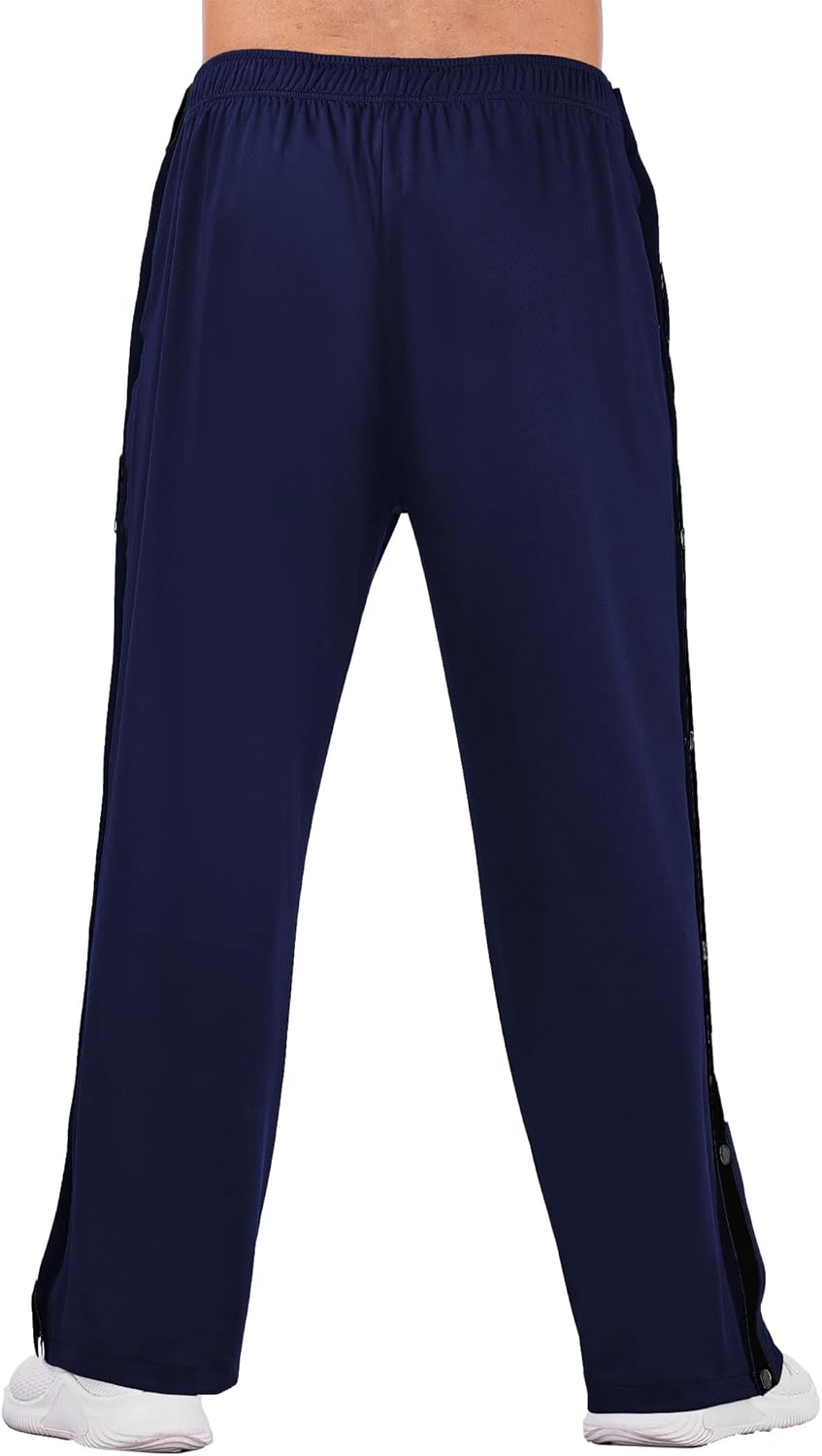 Deyeek Men's Tear Away Basketball Pants High Split Snap Button Casual Post-Surgery Sweatpants with Pockets - Image 6