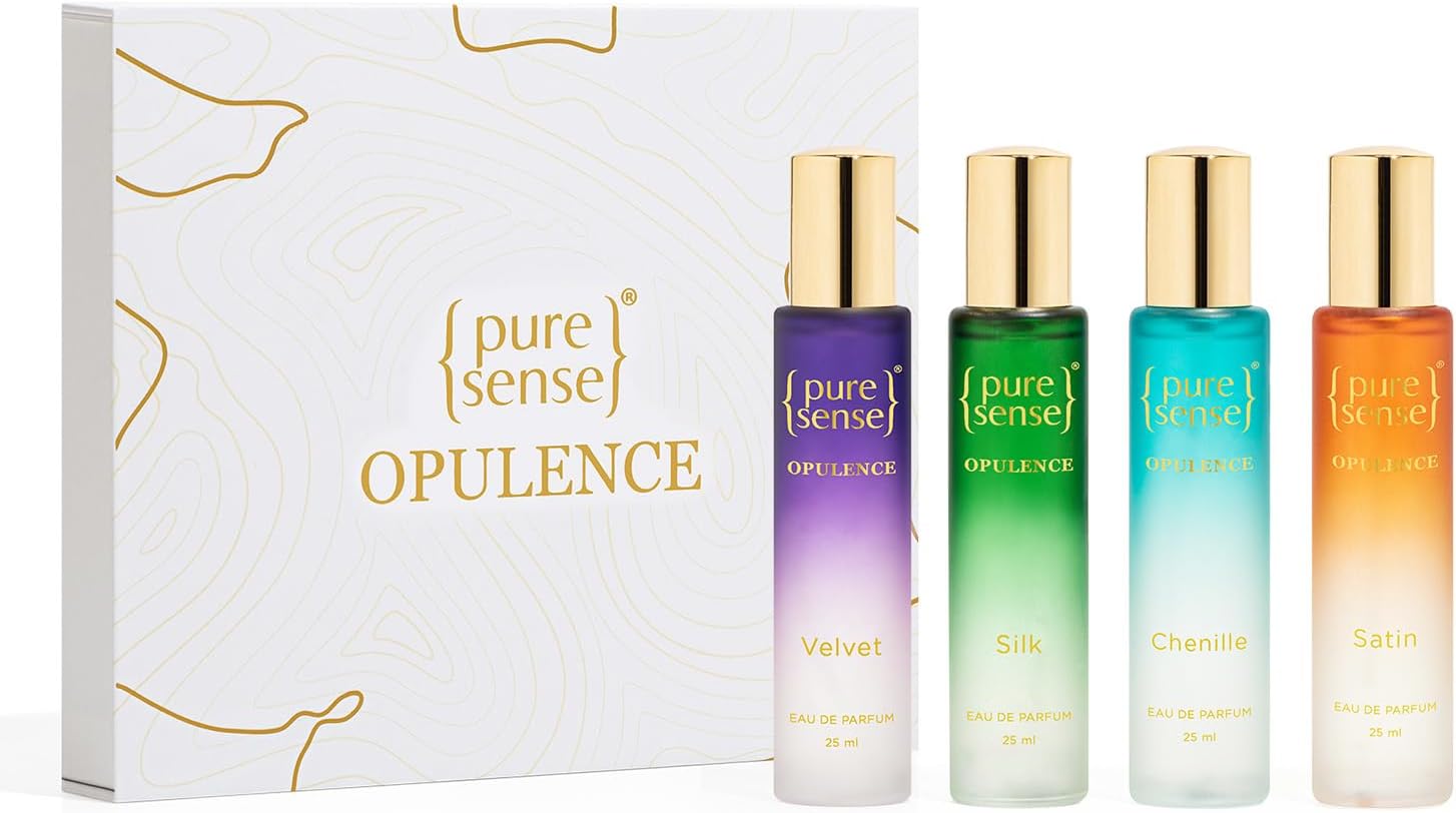 Opulence Perfume Gift Set (Silk x Velvet x Satin x Chenille) | Birthday Gifts | Long Lasting Luxury Perfume Travel Combo Pack 25x4ml | for Men & Women