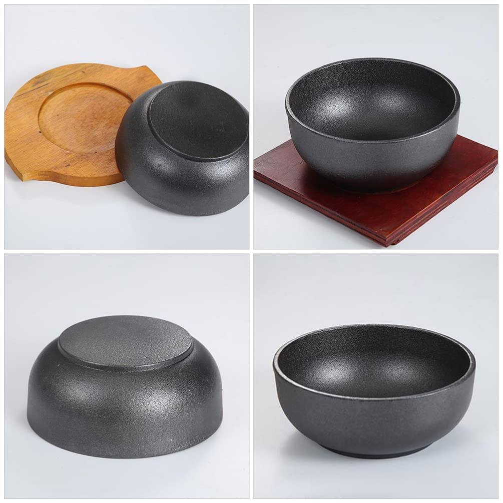 Chaudron en Fonte Bol en Fonte Bol À Bibimbap Coréen Bol À Dolsot De Cuisine Bol À Salade pour Fondue Chinoise Bols À Soupe Miso Japonais Bols À Nouilles Ramen pour Servi