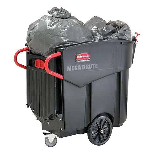 Miniatura 1 de Rubbermaid Commercial Products MEGA BRUTE Carrito móvil para colectorbasurabasurareciclaje con puertas dobles, corriente múltiple, 120 galones,