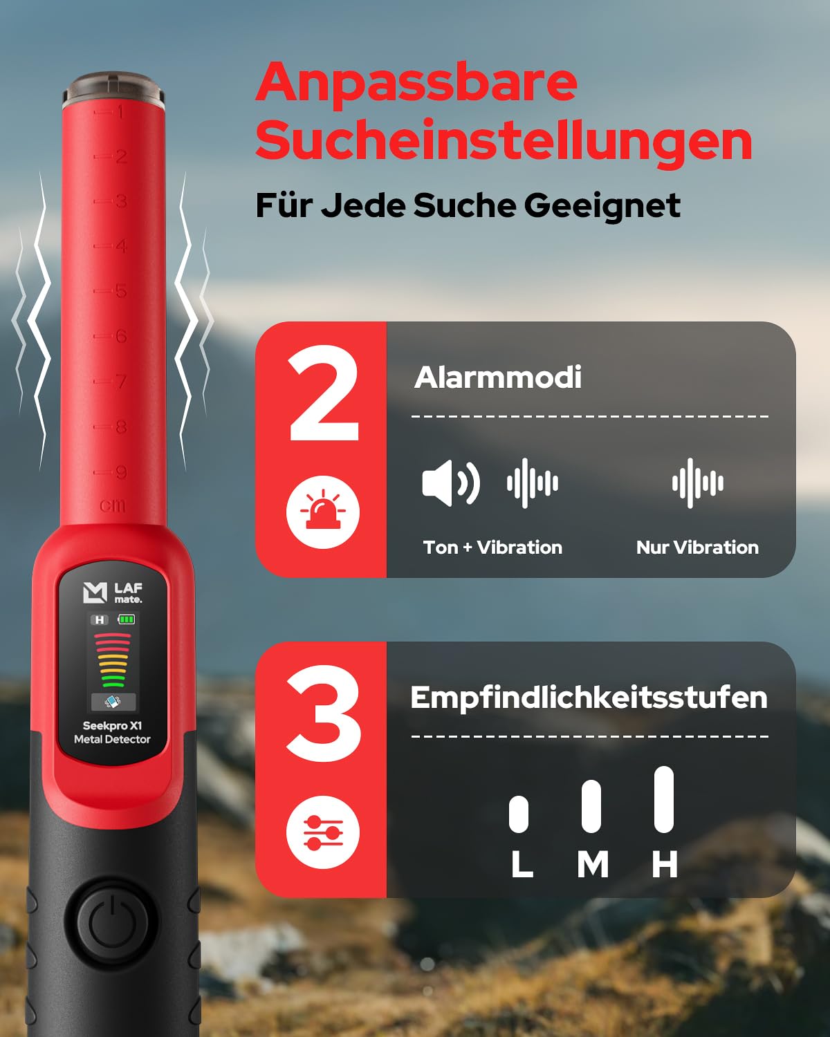 2-in-1 Pinpointer Metalldetektor mit Grabungsschaufel, Metallsuchgerät 360° Präzisionsortung, IP68 Wasserdicht, 3 Empfindlichkeitsstufen, Dualer Alarmmodus, für Erwachsene & Kinde Schatzsuche